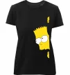 Жіноча преміум футболка BART IS LOOKING Чорний фото