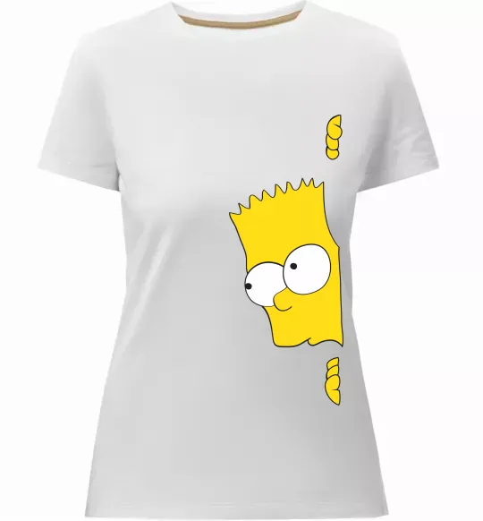 Жіноча преміум футболка BART IS LOOKING Білий фото