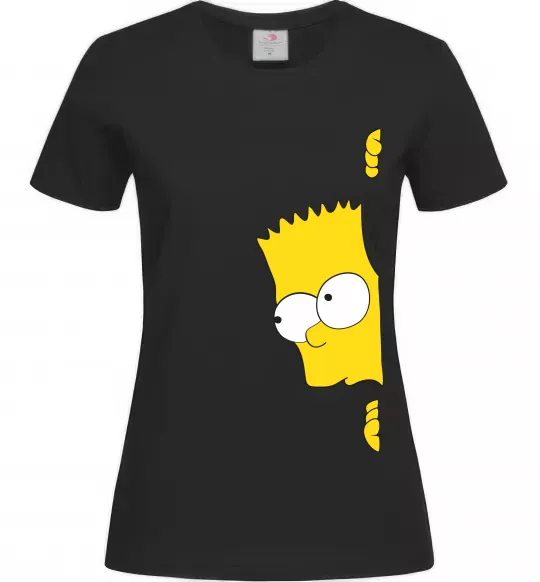 Женская футболка BART IS LOOKING Черный фото