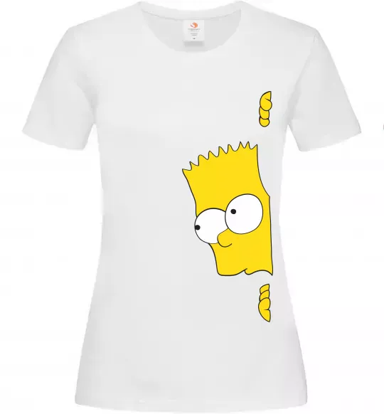 Женская футболка BART IS LOOKING Белый фото