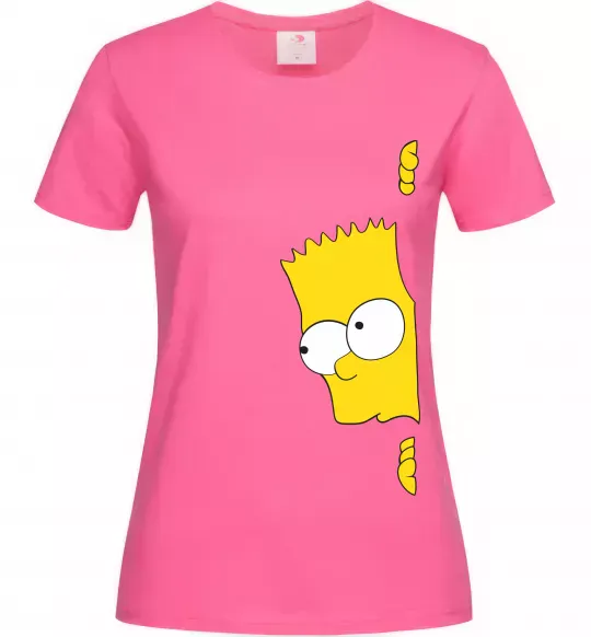 Женская футболка BART IS LOOKING Ярко-розовый фото