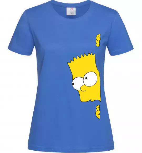 Женская футболка BART IS LOOKING Ярко-синий фото