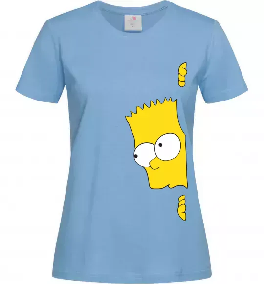 Женская футболка BART IS LOOKING Голубой фото