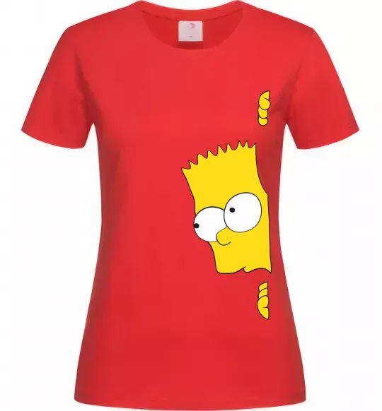 Женская футболка BART IS LOOKING Красный фото