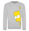 Свитшот BART IS LOOKING Серый меланж фото