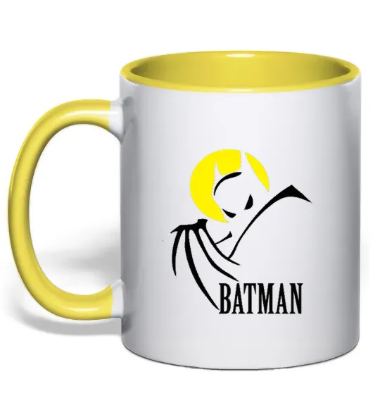 Чашка с цветной ручкой BATMAN MOON Лимонный фото