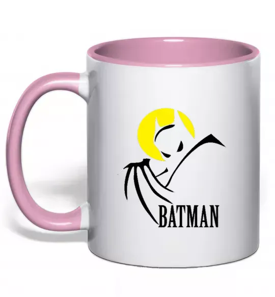 Чашка з кольоровою ручкою BATMAN MOON Ніжно рожевий фото