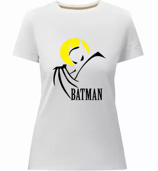 Женская премиум футболка BATMAN MOON Белый фото