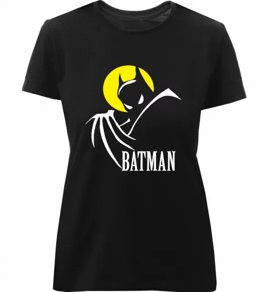 Женская премиум футболка BATMAN MOON Черный фото