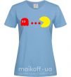 Женская футболка Pacman is chasing Голубой фото