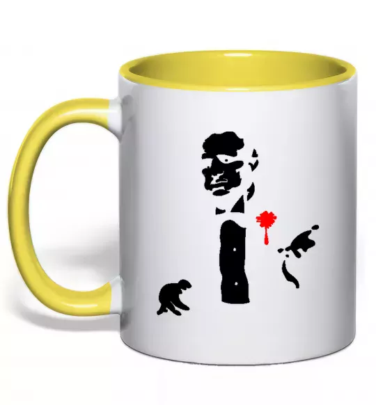 Чашка з кольоровою ручкою GOD FATHER Сонячно жовтий фото