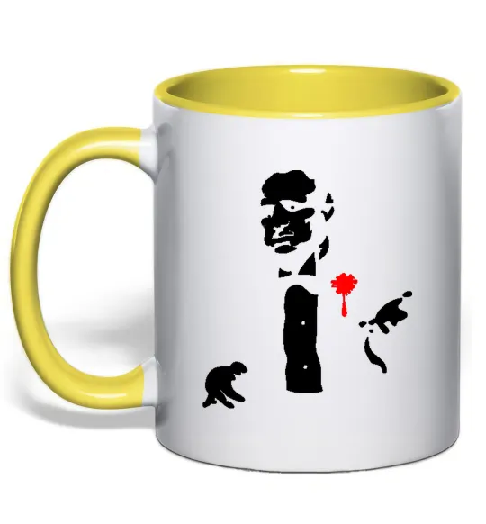 Чашка з кольоровою ручкою GOD FATHER Лимонний фото