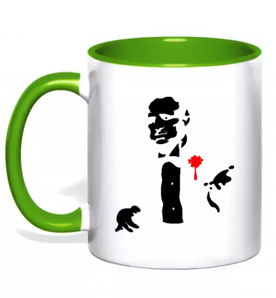 Чашка з кольоровою ручкою GOD FATHER Зелений фото