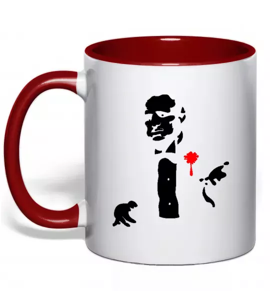 Чашка з кольоровою ручкою GOD FATHER Червоний фото