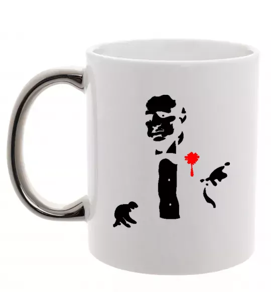 Чашка з кольоровою ручкою GOD FATHER Срібло фото