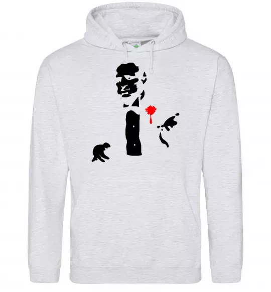 Мужская толстовка (худи) GOD FATHER Серый меланж фото