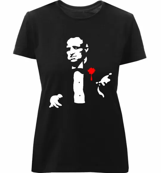 Женская премиум футболка GOD FATHER Черный фото