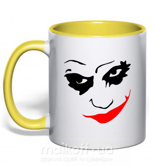 Чашка з кольоровою ручкою JOKER Smile Сонячно жовтий фото