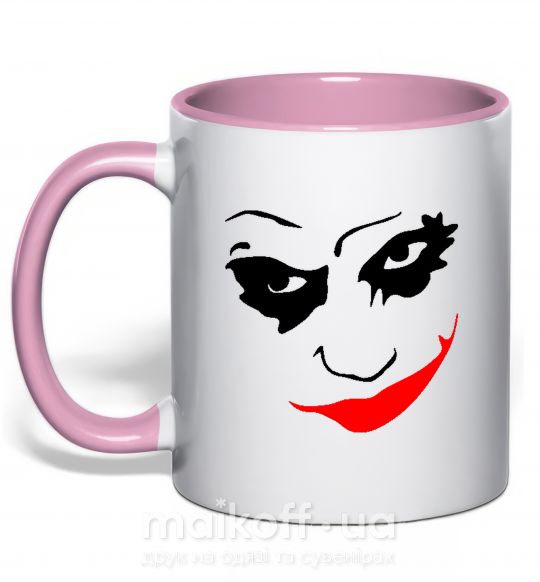 Чашка з кольоровою ручкою JOKER Smile Ніжно рожевий фото
