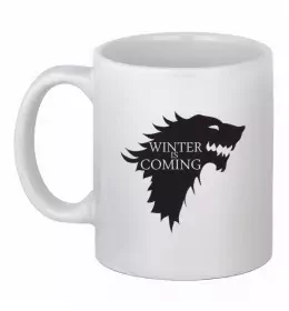 Чашка керамическая Beer is coming Белый фото