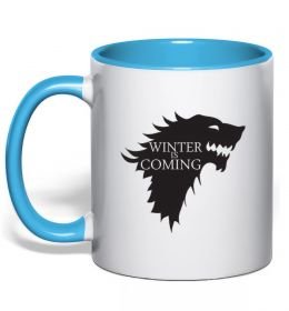 Чашка с цветной ручкой WINTER IS COMING...