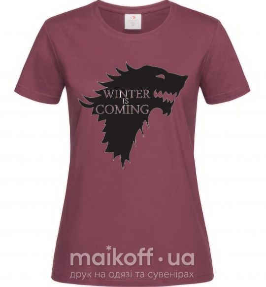 Жіноча футболка WINTER IS COMING... Бордовий фото