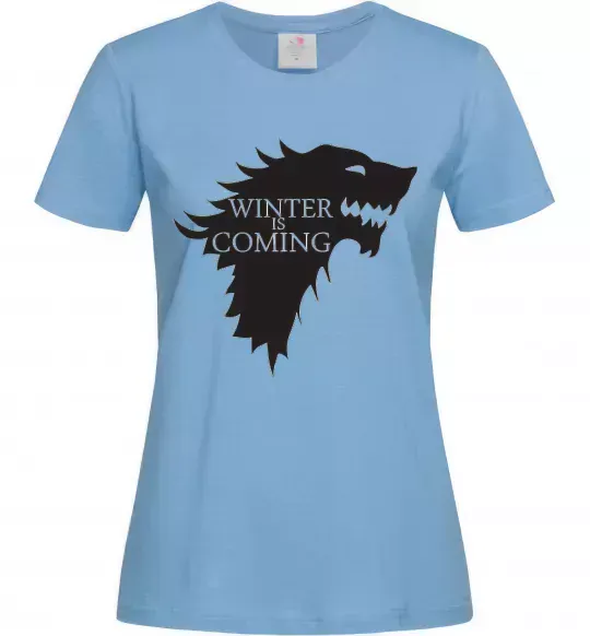 Жіноча футболка WINTER IS COMING... Блакитний фото