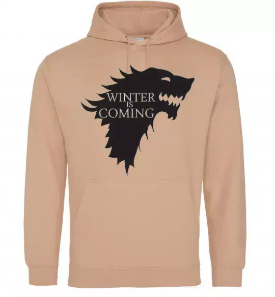 Мужская толстовка (худи) WINTER IS COMING... Песочный фото