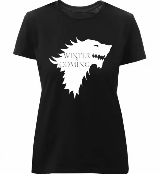 Жіноча преміум футболка WINTER IS COMING... Чорний фото