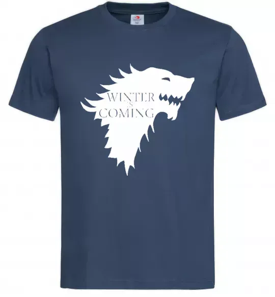 Мужская футболка WINTER IS COMING... Темно-синий фото
