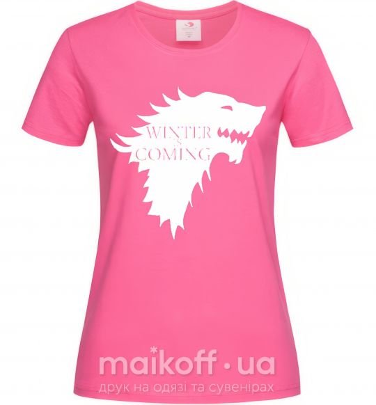 Жіноча футболка WINTER IS COMING... Яскраво-рожевий фото