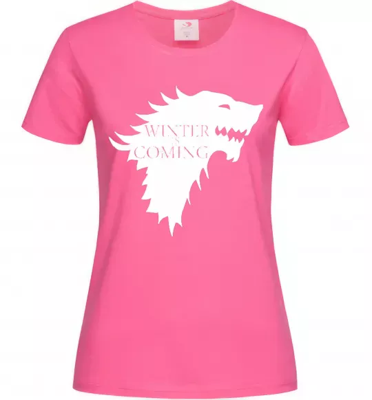 Жіноча футболка WINTER IS COMING... Яскраво-рожевий фото