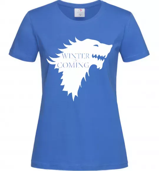 Жіноча футболка WINTER IS COMING... Яскраво-синій фото