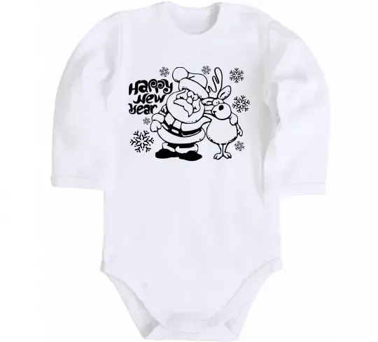 Детский боди Happy New Year Белый фото