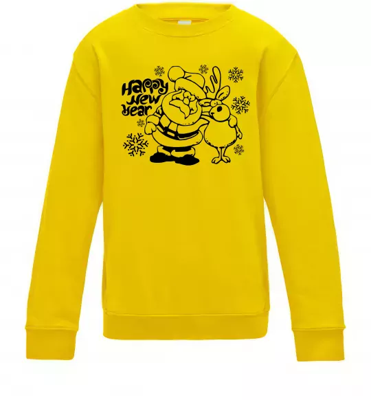 Детский Свитшот Happy New Year Солнечно желтый фото