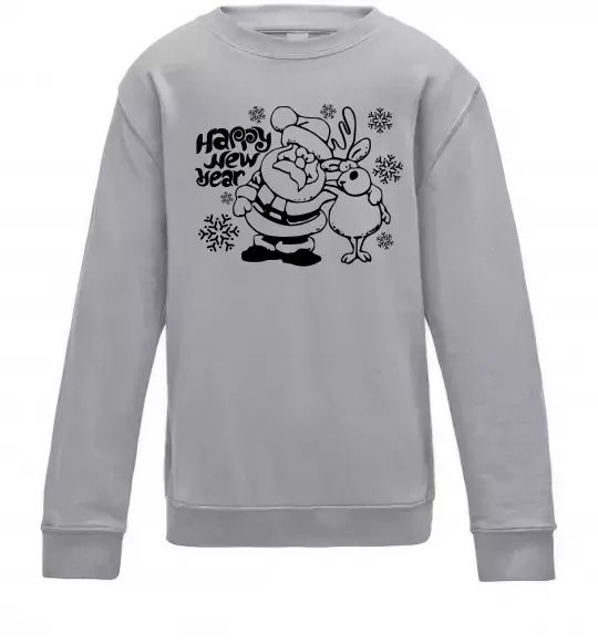 Детский Свитшот Happy New Year Серый меланж фото