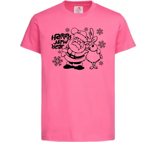 Детская футболка Happy New Year Ярко-розовый фото