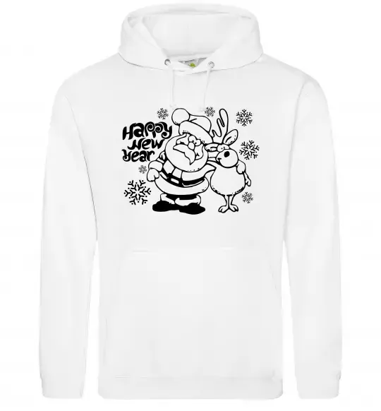 Женская толстовка (худи) Happy New Year Белый фото