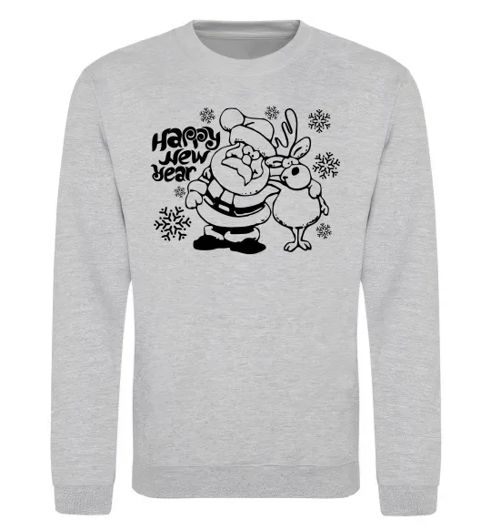 Світшот Happy New Year Сірий меланж фото