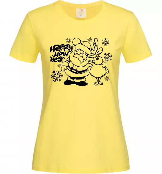 Женская футболка Happy New Year Лимонный фото