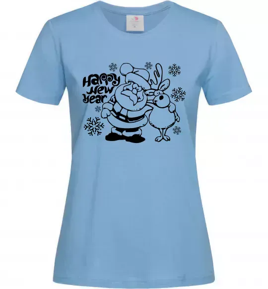 Женская футболка Happy New Year Голубой фото