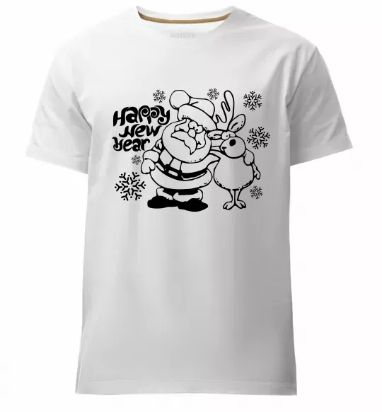 Чоловіча преміум футболка Happy New Year Білий фото