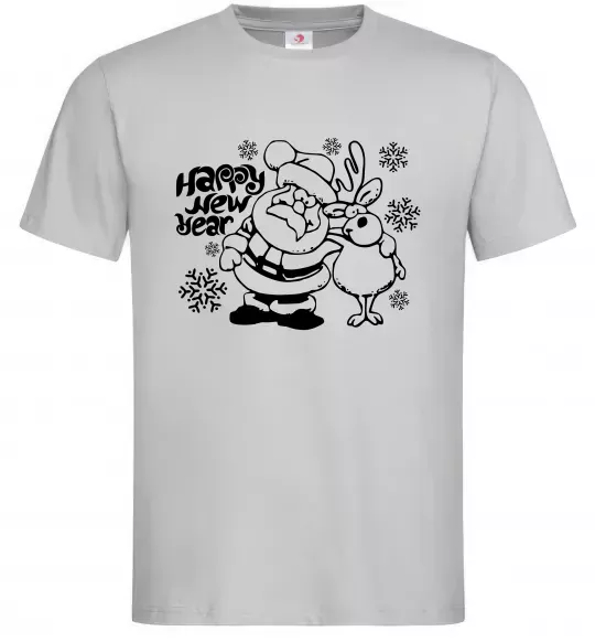 Чоловіча футболка Happy New Year Сірий фото