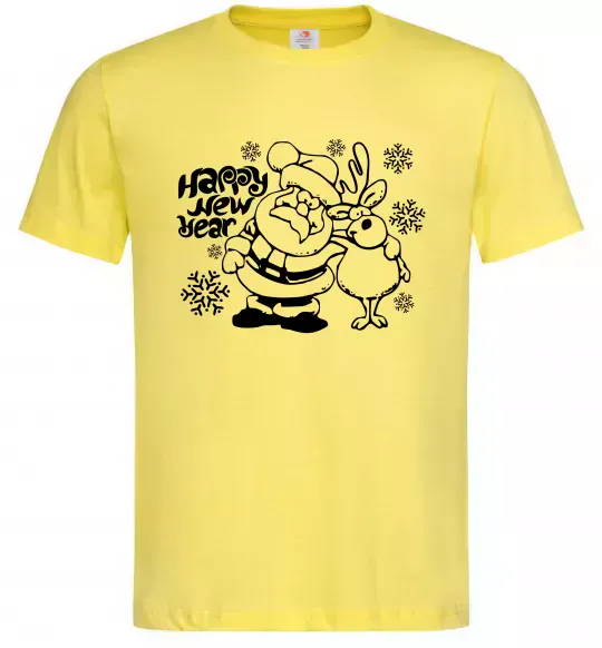 Чоловіча футболка Happy New Year Лимонний фото
