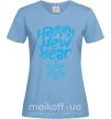 Женская футболка HAPPY NEW YEAR SNOWFLAKE Голубой фото