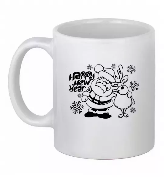 Чашка керамическая Happy New Year Белый фото