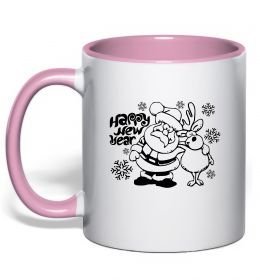 Чашка с цветной ручкой Happy New Year Чашка с цветной ручкой Happy New Year