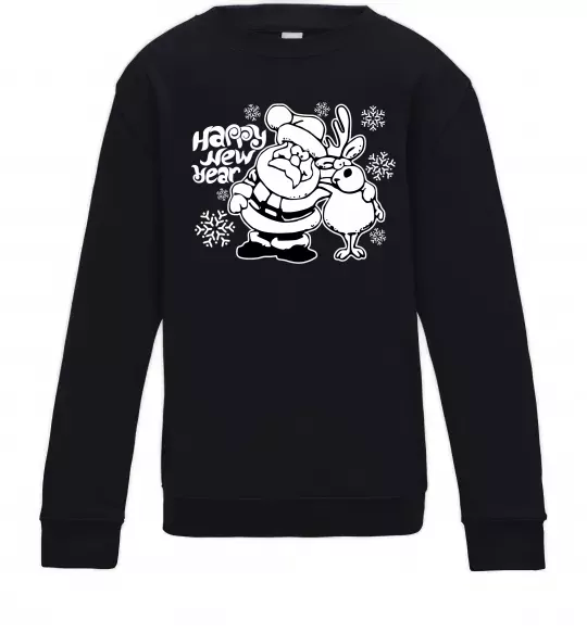 Детский Свитшот Happy New Year Черный фото