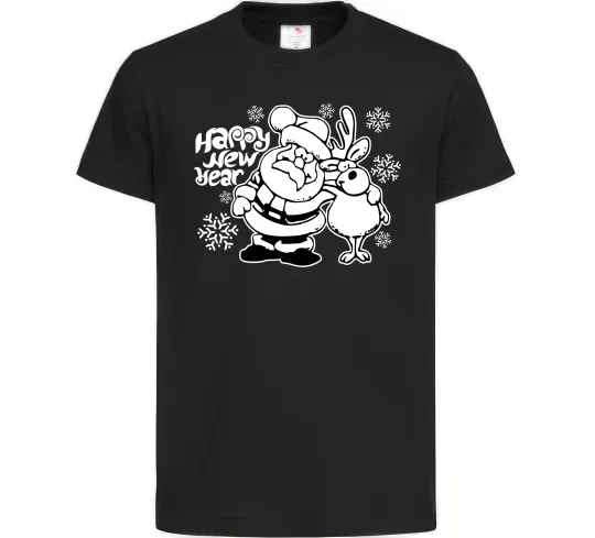 Детская футболка Happy New Year Черный фото