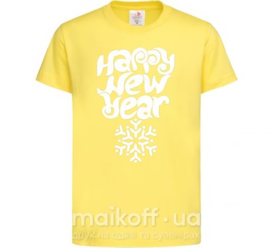 Дитяча футболка HAPPY NEW YEAR SNOWFLAKE Лимонний фото